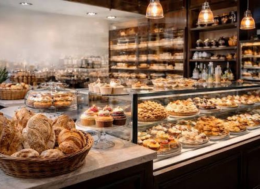 Rotating showcase: bakery display case